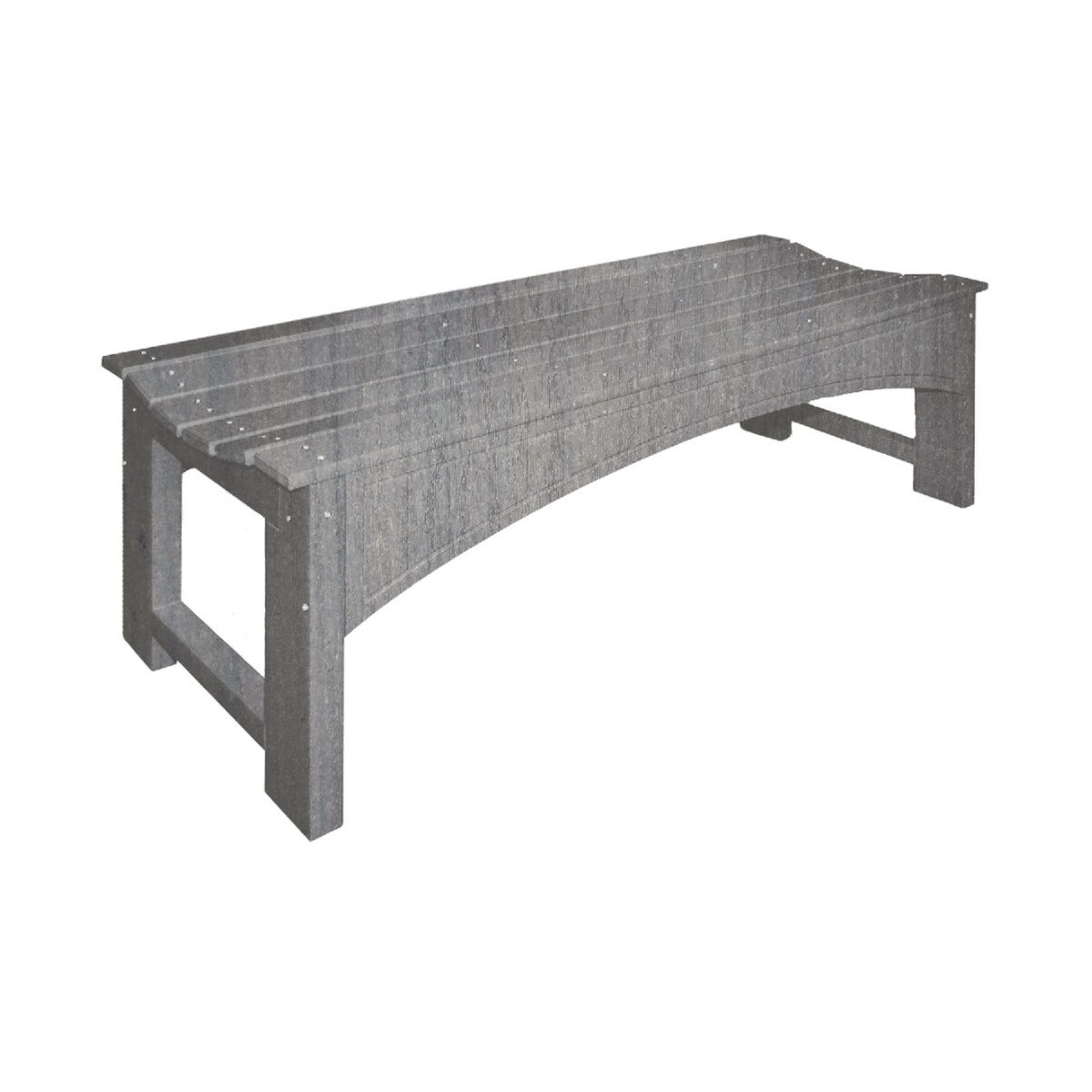 contoured mall bench coastal gray